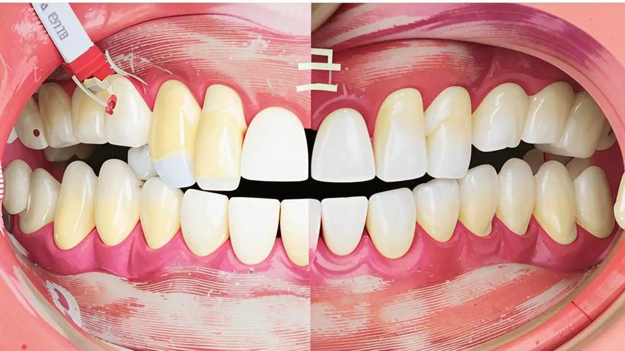 example of whitening in before and after photo