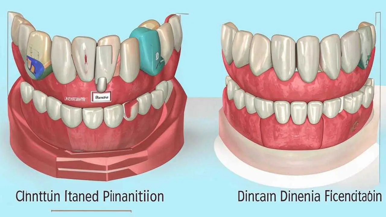 Cement and screw fixation of the dental bridge