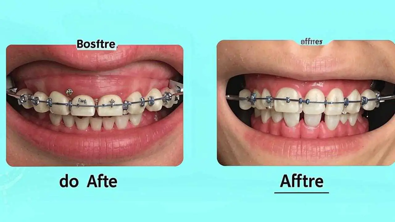 before-and-after photos of open bite treatment